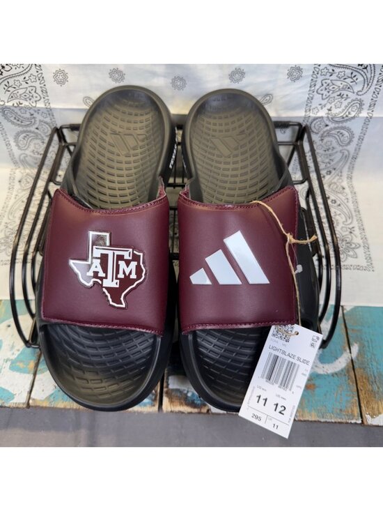 NWT Adidas Gig EmTexas A&m Aggies Lightblaze Slide Maroon/Black Men 11 Rare Find